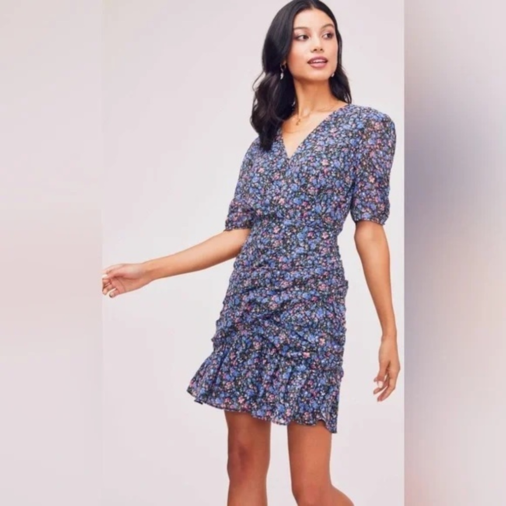 ASTR The Label Blue Floral Mini Dress